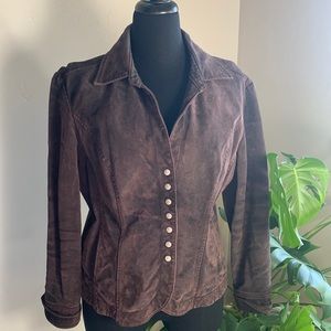 Distressed brown leather jacket